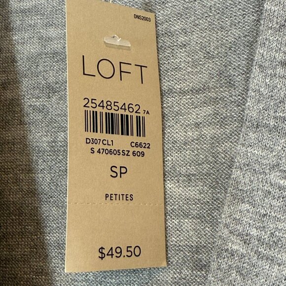 Loft Sweater Cardigan Petite Gray Academia Preppy Small - Picture 5 of 8